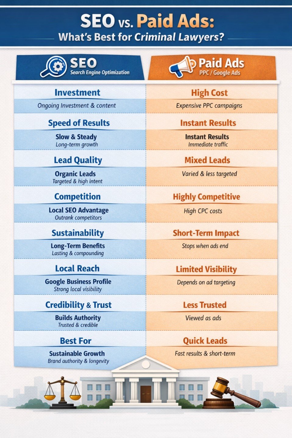 SEO vs Paid Advertising for Criminal Lawyers Which Delivers Better Results