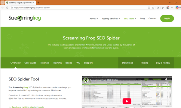 Screaming Frog Overview